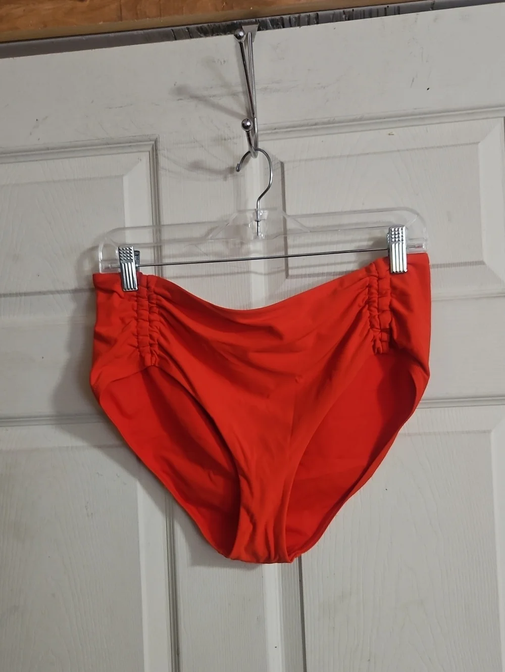 CALIA Women's Adjustable Tie Front Swim Bottoms: FRESH RED: NEW WITH TAGS: L